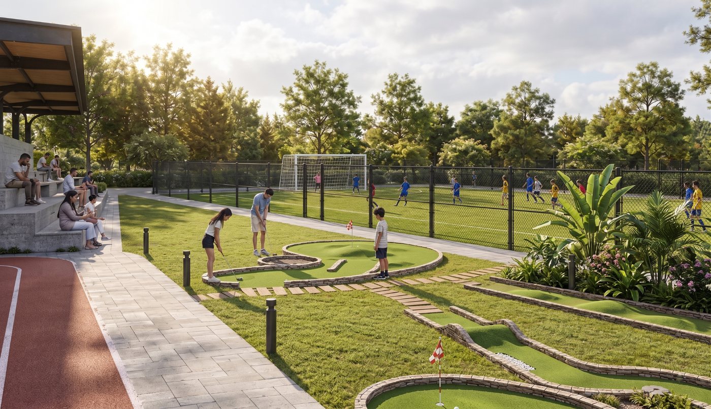 East Bay Gardens sports and mini golf area