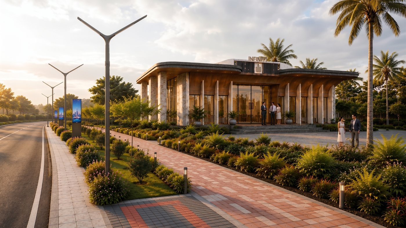 East Bay Gardens entrance and landscaped road