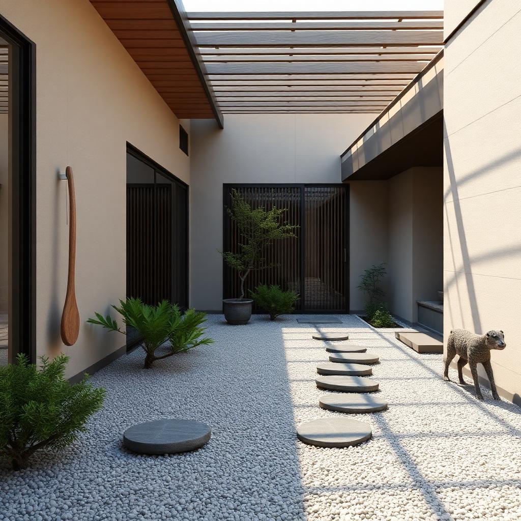 Japanese inspired courtyard at Manyata Ekamoi